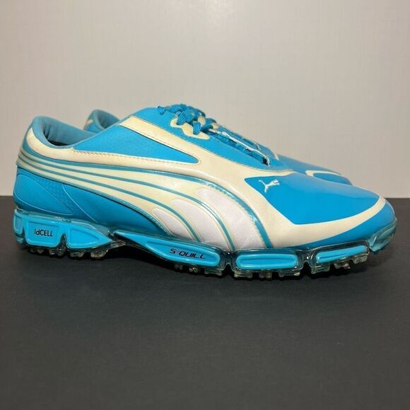Mens PUMA Amp Cell Fusion SL Rickie Fowler Blue Atol Golf Shoes / Size 9.5 - Picture 1 of 9